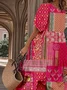 Loose Crew Neck Ethnic Casual Dress With No