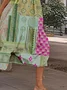 Loose Crew Neck Ethnic Casual Dress With No