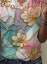 Women's Short Sleeve T-shirt Summer As Picture Floral Printing V Neck Daily Going Out Casual Top