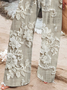 Women's  H-Line Baggy Pants Daily Going Out Pants Light Khaki Casual Printing Floral Spring/Fall Pants