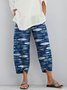 Casual Regular Fit Animal Linen Pants