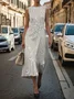 Women's Sleeveless Summer Off White Floral Printing Crew Neck Daily Going Out Vintage Maxi H-Line Shift Dress Dress
