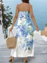 Casual Crew Neck Floral Dress With No
