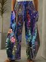 Cotton Floral Casual Pants