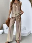 Casual Crew Neck Two-Piece Set With No