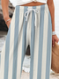Women's  H-Line Baggy Pants Daily Going Out Pants Blue Casual Printing Striped Spring/Fall Pants