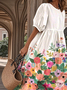 Gradient Pattern Casual Loose Dress With No