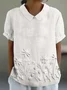 Women's Floral Spring Print Lapel Short Sleeve Shirt