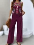 Crew Neck Regular Fit Casual Two-Piece Set With No