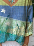 Loose Multicolor Block Casual Jersey T-Shirt