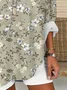 Shawl Collar Simple Cotton Loose Blouse