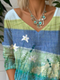 Loose Multicolor Block Casual Jersey T-Shirt