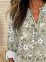Shawl Collar Simple Cotton Loose Blouse