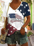 V Neck Cotton Casual Regular Fit T-Shirt