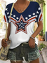 Cotton V Neck Casual T-Shirt