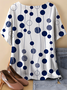 Simple Dolman Sleeve Polka Dots T-Shirt