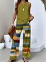 Regular Fit Casual Crew Neck Two-Piece Set With No