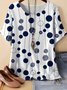 Simple Dolman Sleeve Polka Dots T-Shirt