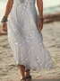 Women's Floral Print Casual V-Neck Short Sleeve Dress