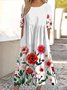 Regular Fit Crew Neck Casual Dress With No