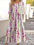 Casual Regular Fit Floral Crew Neck Dress With No