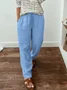 Casual Loose Plain Cotton Pants