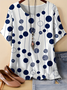 Simple Dolman Sleeve Polka Dots T-Shirt