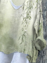 Women's Long Sleeve Blouse Spring/Fall Green Floral Printing V Neck Daily Going Out Casual Top