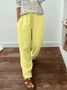 Casual Loose Plain Cotton Pants