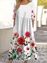 Regular Fit Crew Neck Casual Dress With No