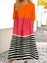 Cotton Casual Geometric Dress With No
