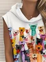 Loose Hoodie Animal Picture Casual Hoodie