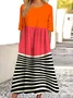 Cotton Casual Geometric Dress With No