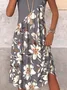 Crew Neck Simple Loose Dress With No