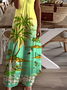 Coconut Tree Casual V Neck Regular Fit Dress With No Belt