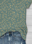 Women's Floral Print Casual Crew Neck Short Sleeve T-Shirt