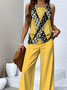 Casual Geometric Two-Piece Set With No
