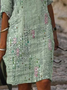 Women's Striped Spring Print V-Neck Dress