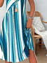 Crew Neck Casual Loose Gradient Pattern Dress With No