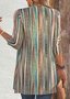 Women's Striped Print Casual Long Sleeve Cardigan