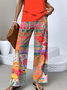 Multicolor Block Casual Crew Neck Two-Piece Set With No