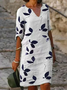 Women's Floral Spring Print V Neck Dress