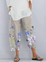 Women's Floral Butterfly Print Casual Pants