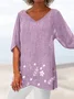 Floral Print Irregular Women Summer Blouses