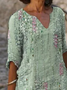 Women's Striped Spring Print V-Neck Dress