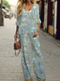 Women's Abstract Spring Print Casual Top and Pants Two-Piece Set