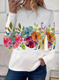 Women's Floral Print Spring Round Neck Casual Long Sleeve T-Shirt