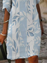 Women's Floral Spring Print V Neck Dress