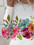 Women's Floral Print Spring Round Neck Casual Long Sleeve T-Shirt
