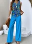 Casual Psychedelic Art Two-Piece Set With No